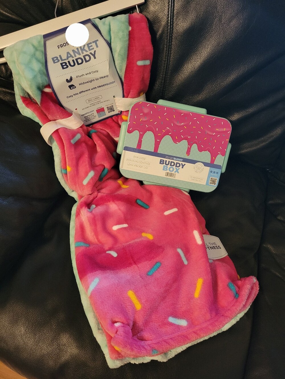 New FrostBuddy Buddy blanket Pink With Blue Cone And Lunch Box ice cream drip